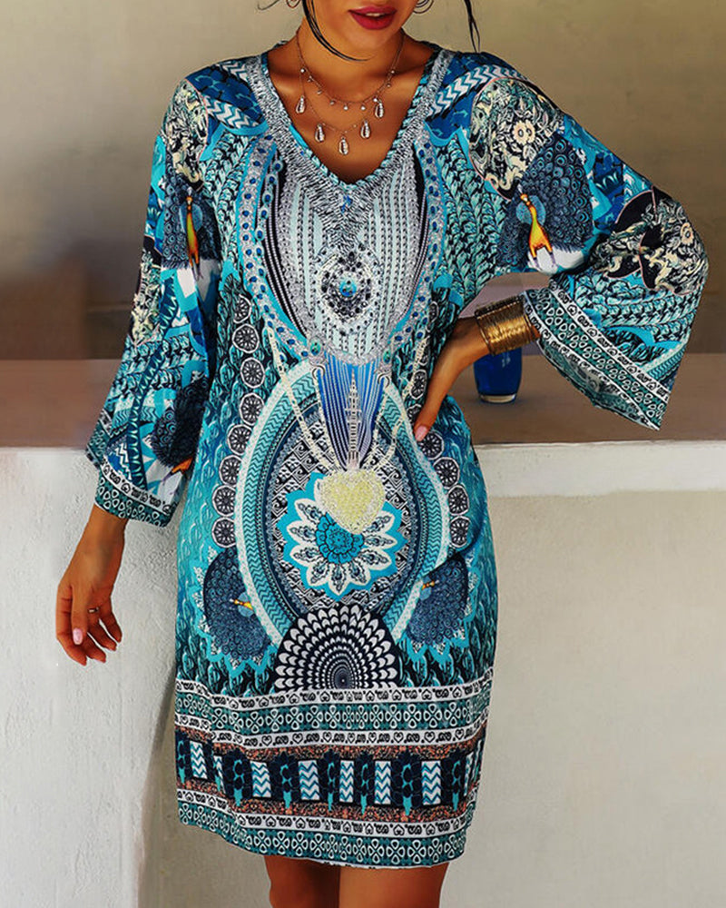 Emelia | Robe Imprimée Bohémienne Vibrante | Maya Deauville