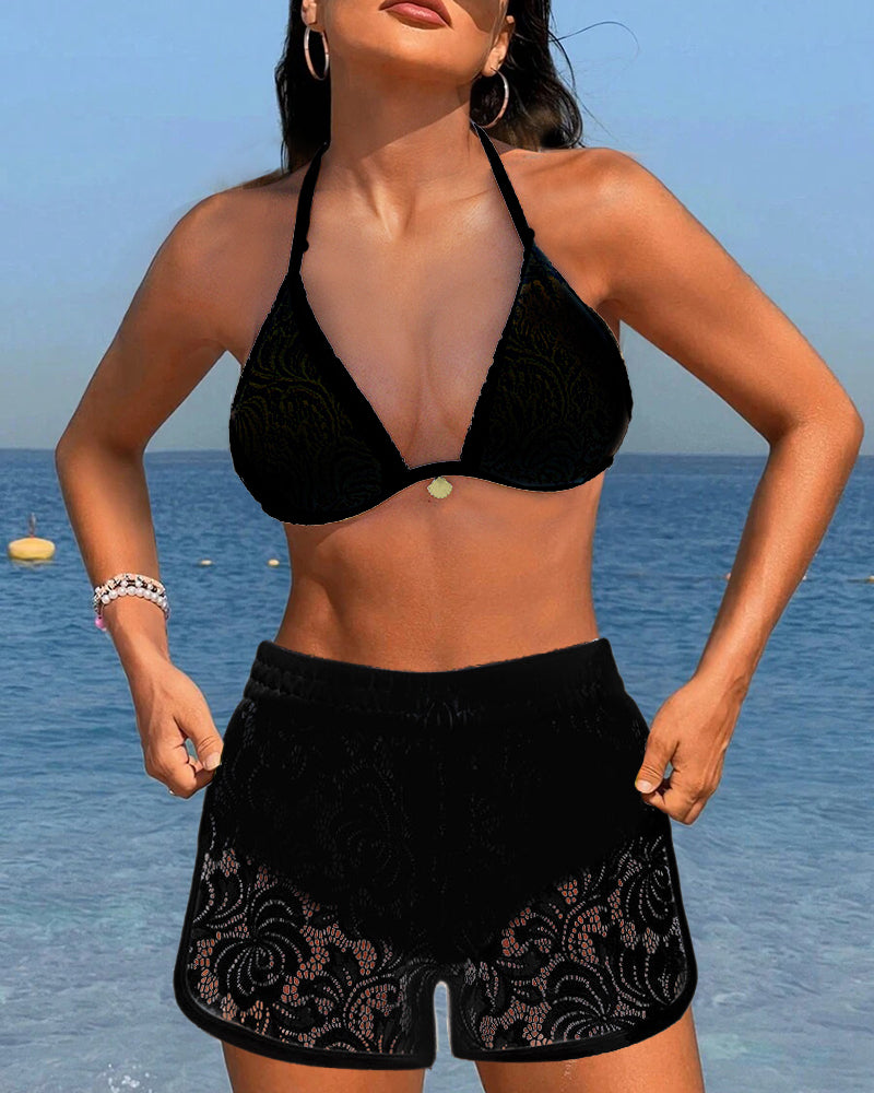 Lana® | Ensemble bikini en dentelle uni élégant | Maya Deauville