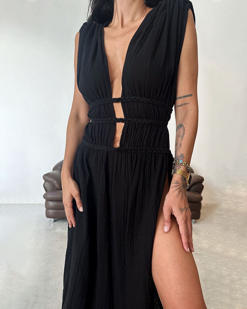 Zolla | Robe Texturée à Fente | Maya Deauville