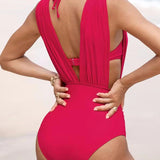 Maillot de bain gainant de luxe avec décolleté en V profond | Maya Deauville