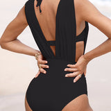 Maillot de bain gainant de luxe avec décolleté en V profond | Maya Deauville