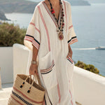 Robe Caftan "Camille" – Esprit Méditerranéen | Maya Deauville