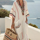 Robe Caftan "Camille" – Esprit Méditerranéen | Maya Deauville
