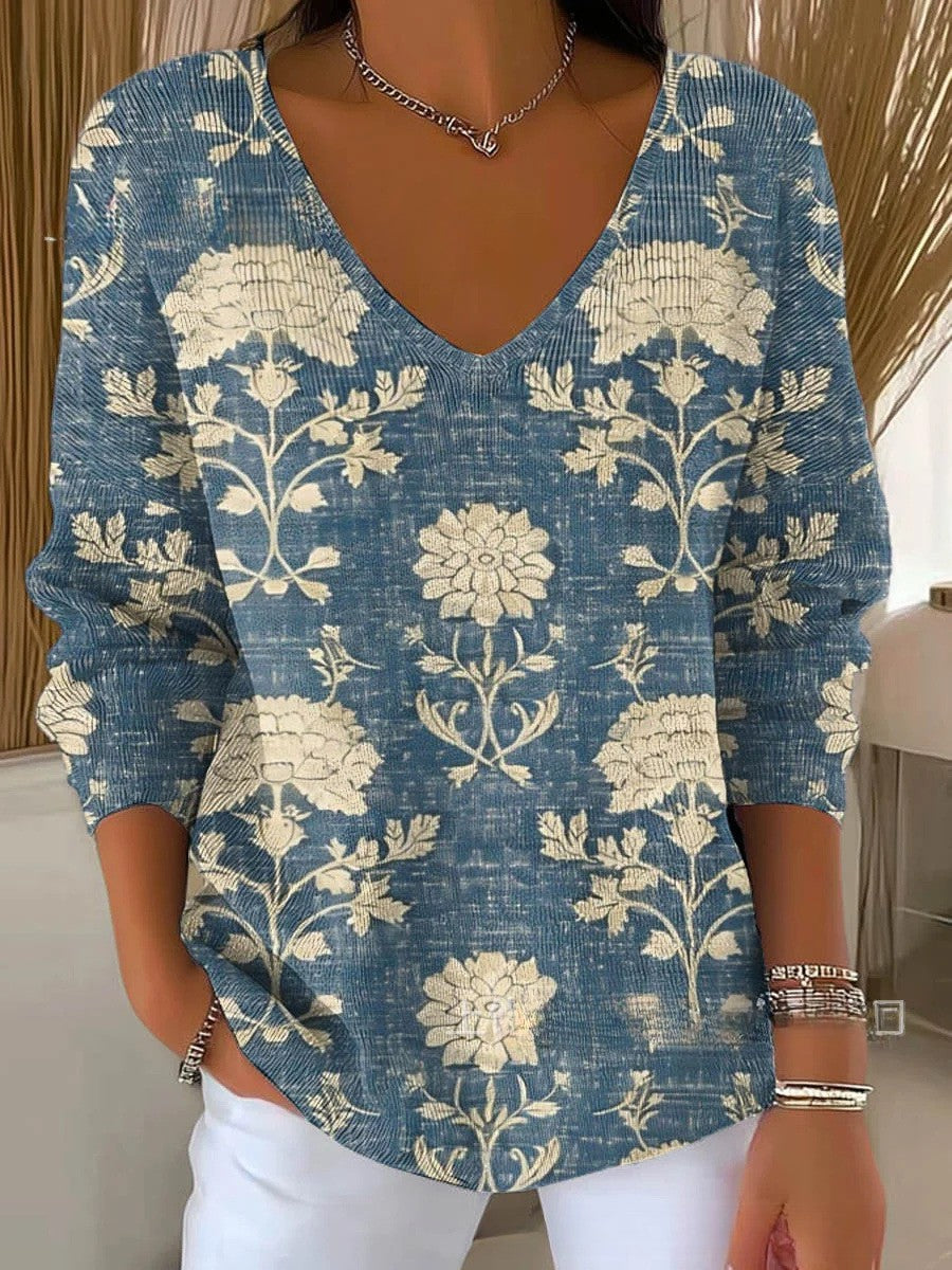 Béatrice – Pull coloré avec col en V | Maya Deauville