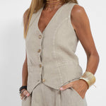 Aira | Ensemble Gilet Boutonné & Pantalon Large | Maya Deauville