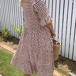 Nicola | Robe midi à manches courtes | Maya Deauville