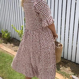 Nicola | Robe midi à manches courtes | Maya Deauville
