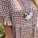 Nicola | Robe midi à manches courtes | Maya Deauville