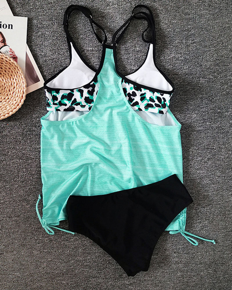Augustus – Tankini uni avec imprimé léopard | Maya Deauville
