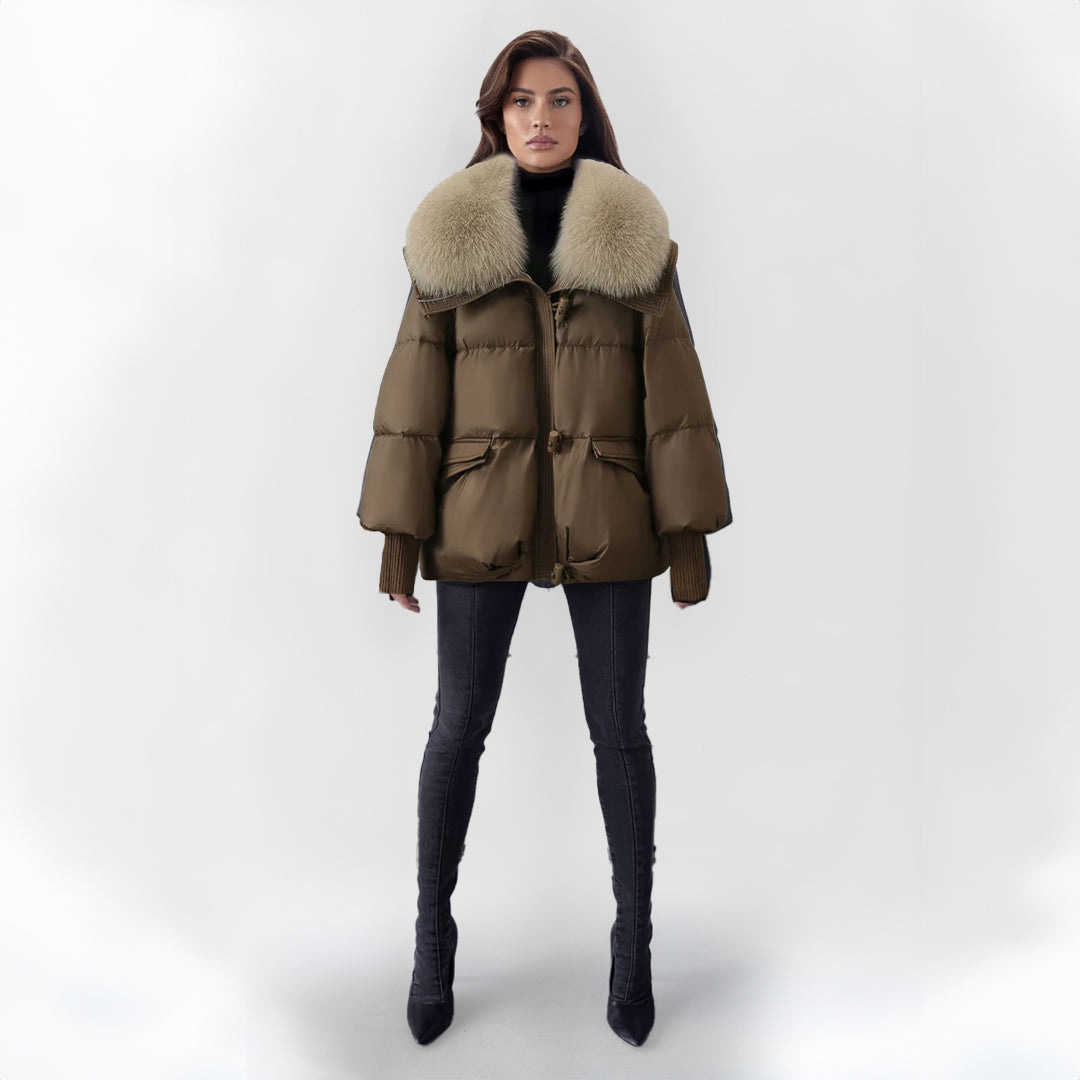Aurélie™ | Manteau d’Hiver Luxe avec Col Chaud | Maya Deauville