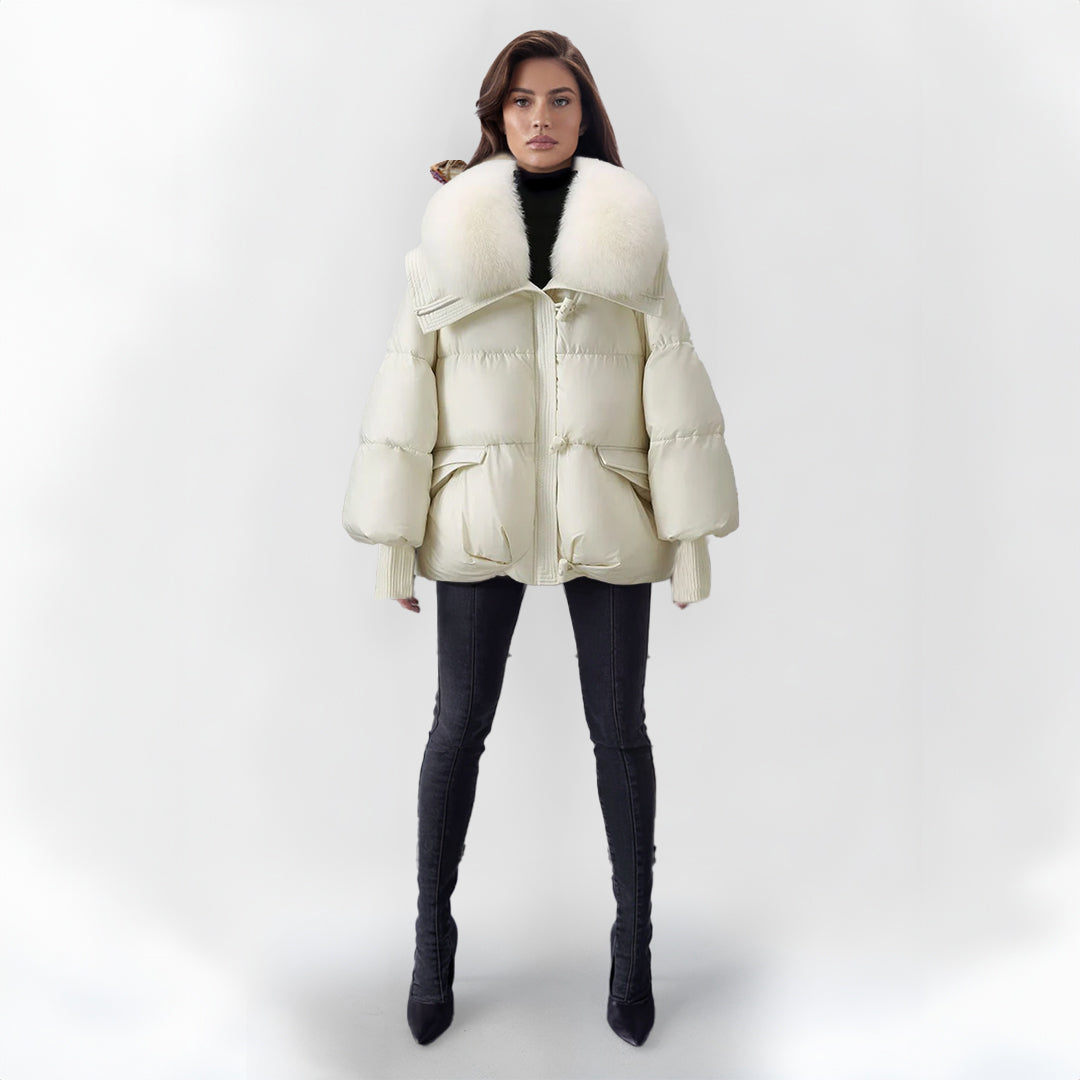 Aurélie™ | Manteau d’Hiver Luxe avec Col Chaud | Maya Deauville