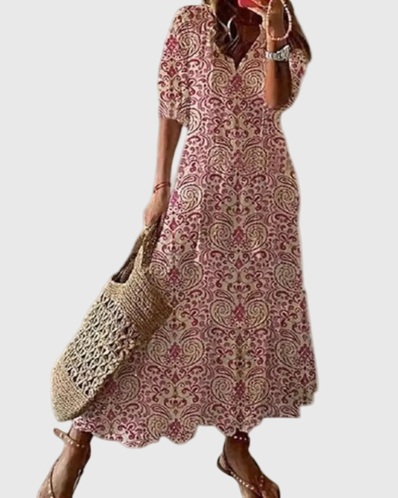 Amalia™ | Robe maxi d’été bohème vintage | Maya Deauville