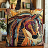 Sac cabas artisanal – cheval en mosaïque multicolore