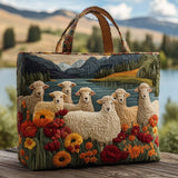 Sac cabas artisanal – moutons au bord du lac