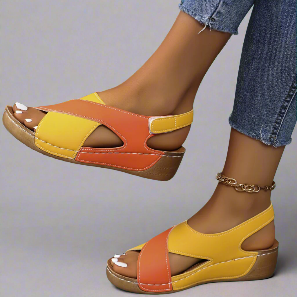 Kendra | Sandales orthopédiques à blocs de couleur | Maya Deauville