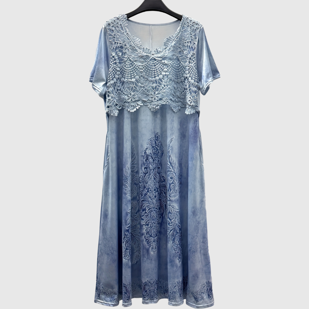 INDIGO | Robe midi florale élégante | Maya Deauville