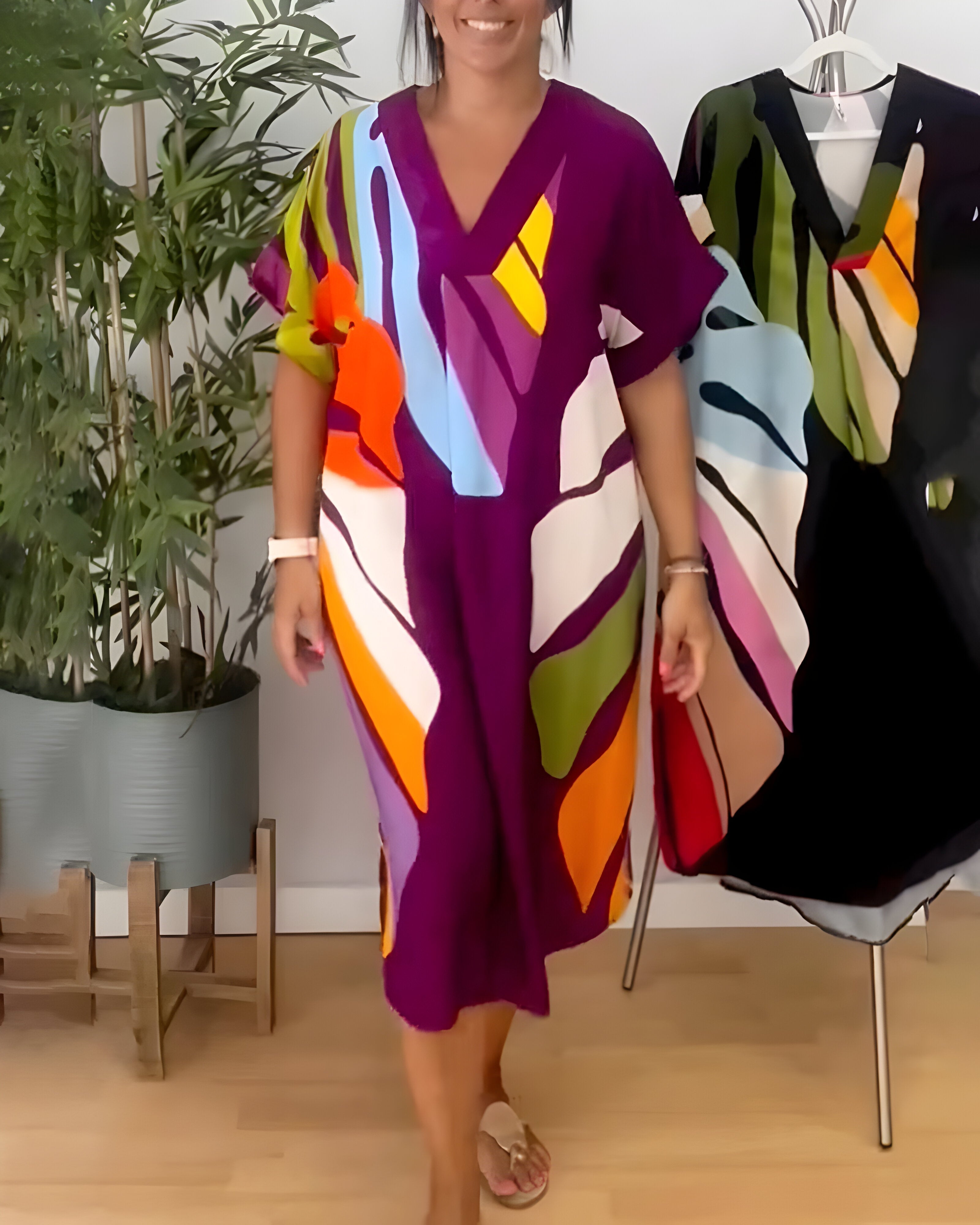 Rianna | Robe à Imprimé Abstrait | Maya Deauville