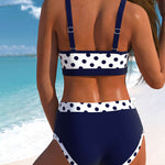 Liesbeth – Bikini taille haute à pois avec design patchwork | Maya Deauville