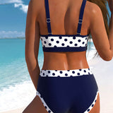 Liesbeth – Bikini taille haute à pois avec design patchwork | Maya Deauville