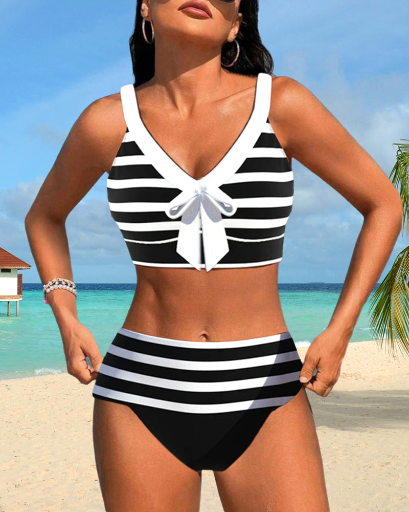 Lula® | Bikini rayé taille haute | Maya Deauville
