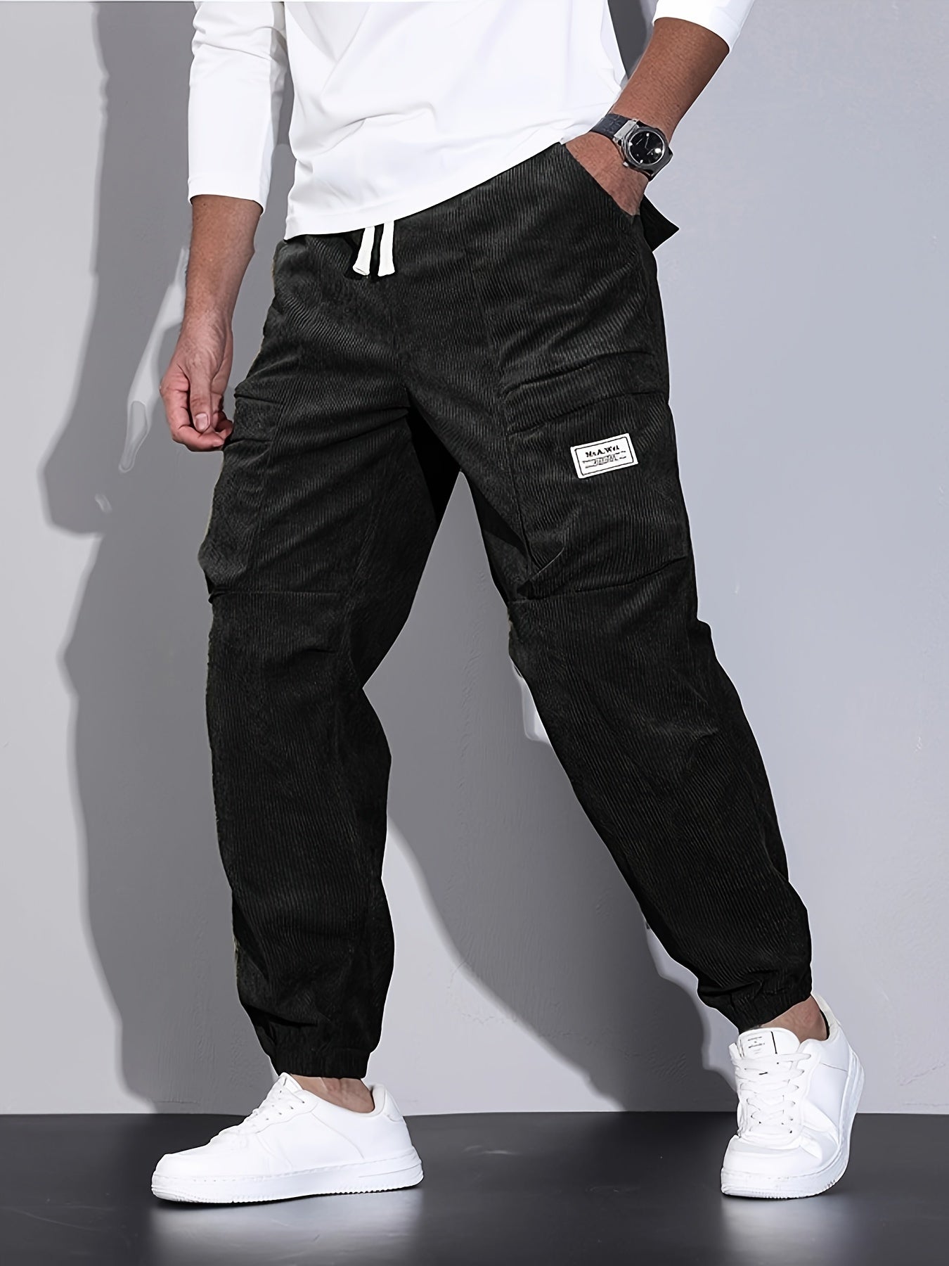 Rossi Roma™ | Pantalon cargo en velours côtelé | Maya Deauville