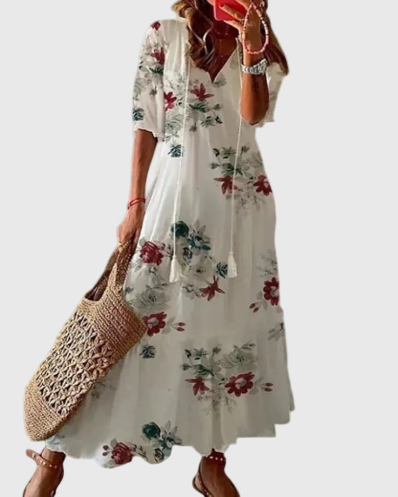 Amalia™ | Robe maxi d’été bohème vintage | Maya Deauville