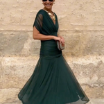 Louise™ | Robe Maxi de Fête Élégante à Col V | Maya Deauville