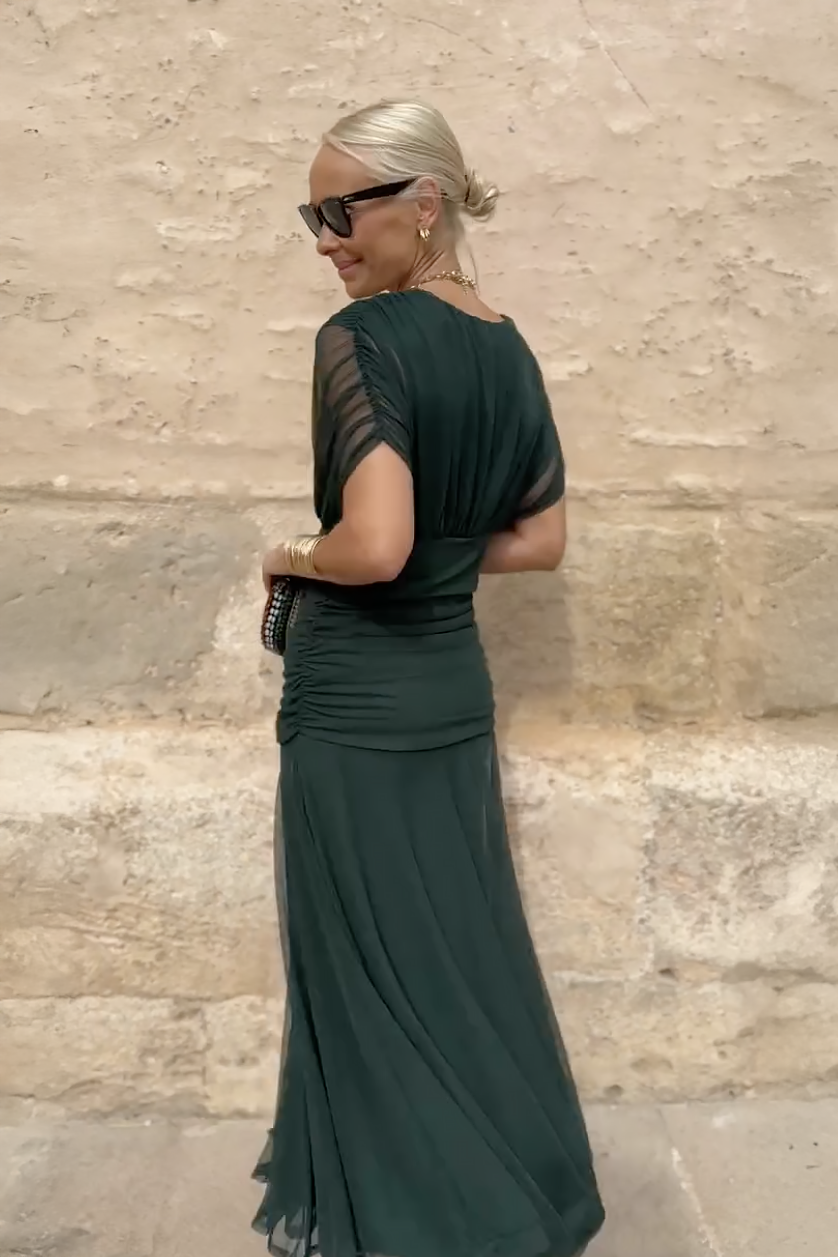 Louise™ | Robe Maxi de Fête Élégante à Col V | Maya Deauville