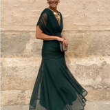 Louise™ | Robe Maxi de Fête Élégante à Col V | Maya Deauville