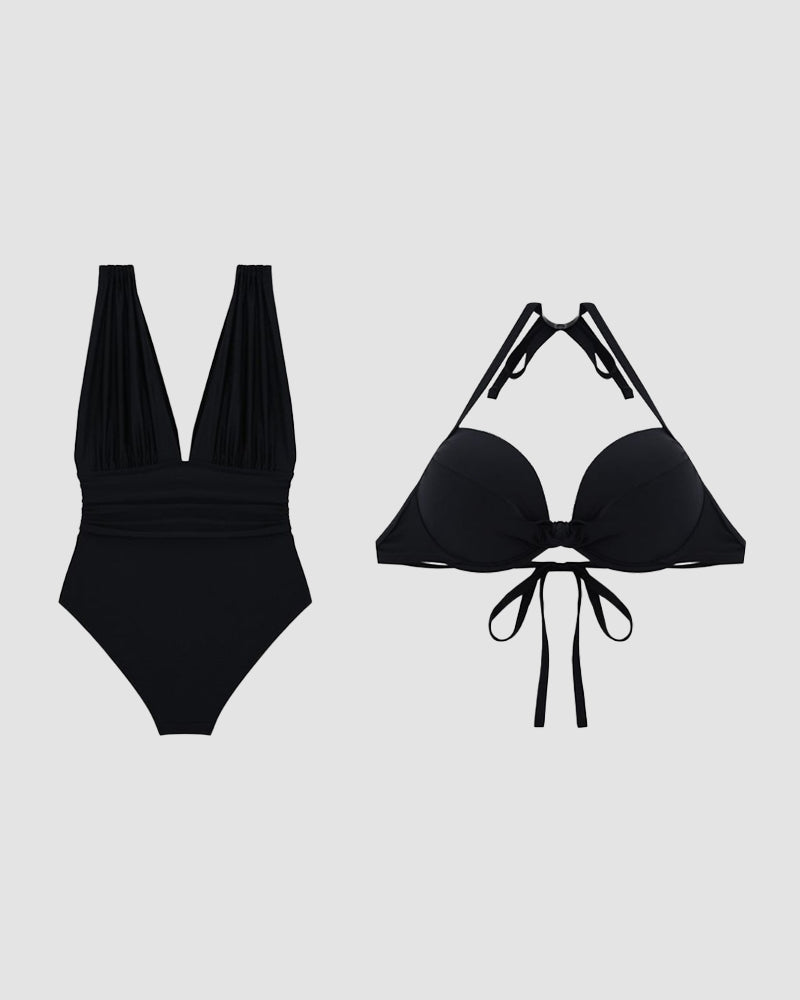 Maillot de bain gainant de luxe avec décolleté en V profond | Maya Deauville