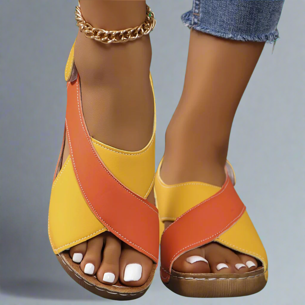 Kendra | Sandales orthopédiques à blocs de couleur | Maya Deauville