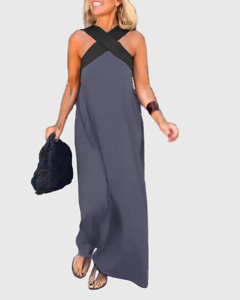 Elena | Robe Maxi Fluide Élégante | Maya Deauville