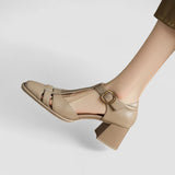 Elyxiana | Talons blocs orthopédiques avec bride en T | Maya Deauville
