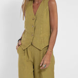 Aira | Ensemble Gilet Boutonné & Pantalon Large | Maya Deauville