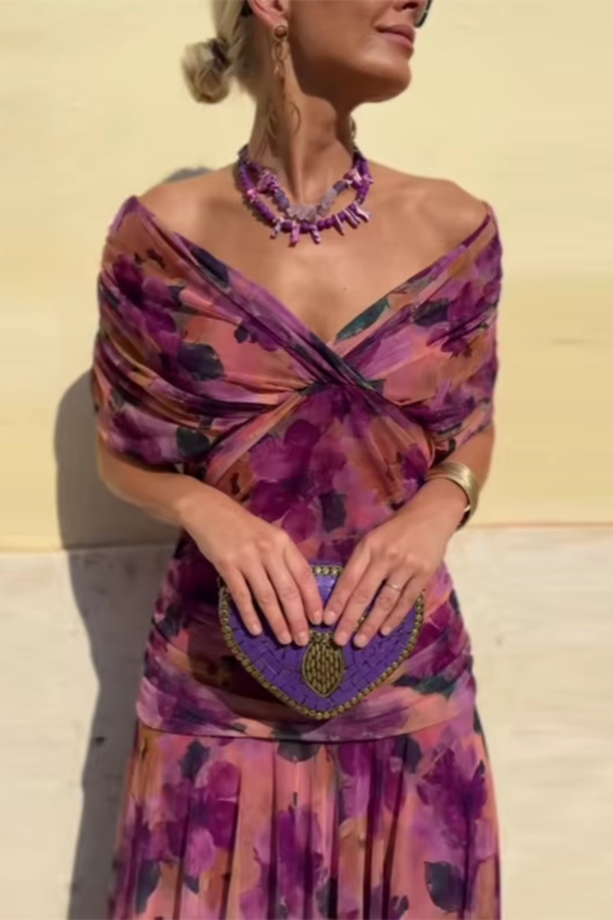 Louise™ | Robe Maxi de Fête Élégante à Col V | Maya Deauville