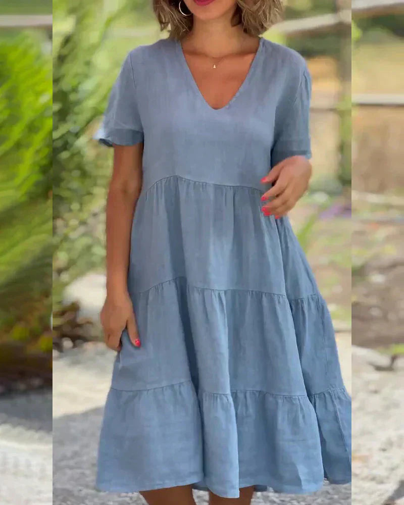 Bexley | Robe d’été décontractée à col en V | Maya Deauville