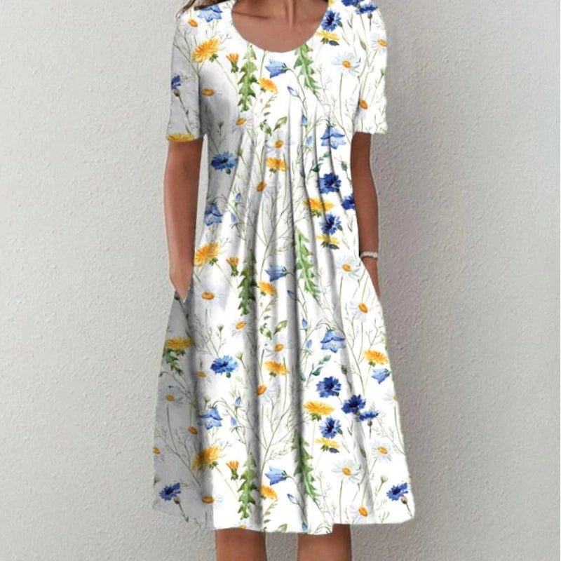 Hailey | Robe florale élégante et décontractée avec poches | Maya Deauville