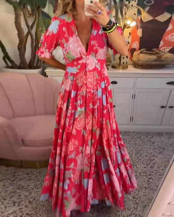 Floriana | Robe Florale Vibrante | Maya Deauville