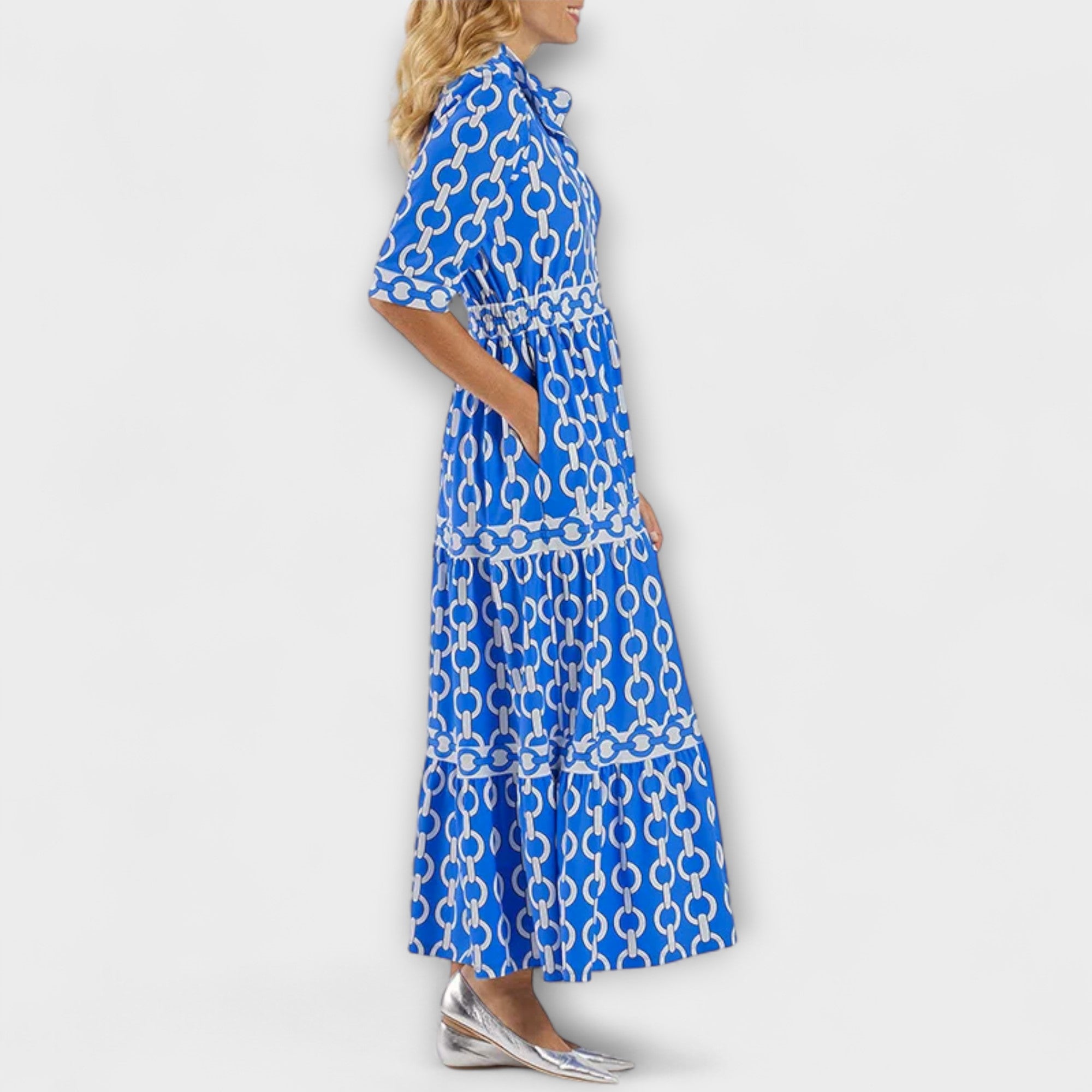 JULIANA | Robe midi avec motif chaîne | Maya Deauville