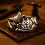 Marianne™ | Bague vintage avec motif chat | Maya Deauville