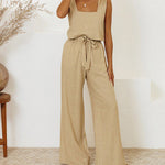 Megan | Ensemble Top Minimaliste et Pantalon Évasé | Maya Deauville