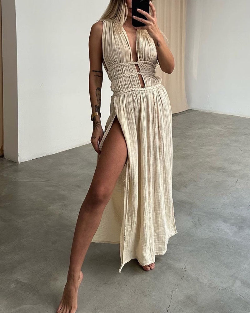 Zolla | Robe Texturée à Fente | Maya Deauville