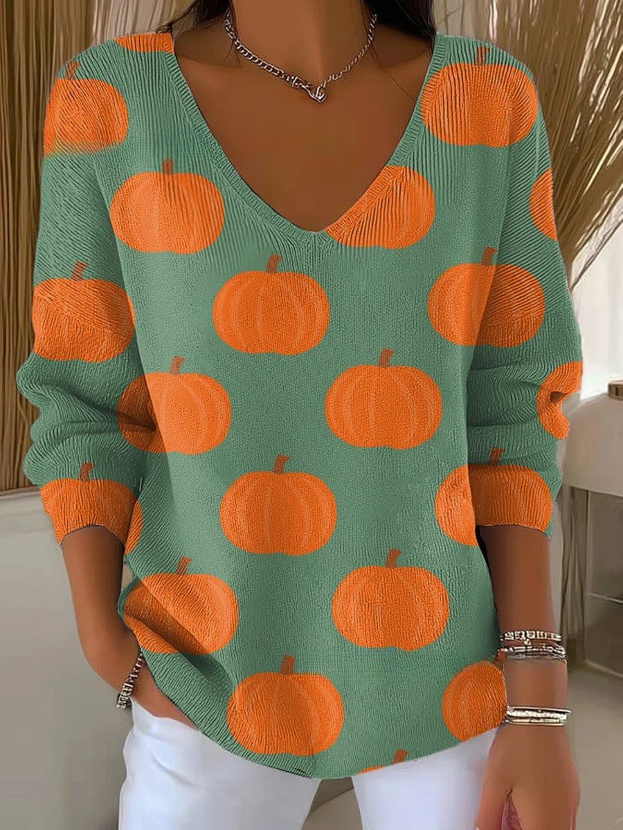 Béatrice – Pull coloré avec col en V | Maya Deauville