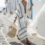 Robe Caftan "Cassandre" – Ligne Marine | Maya Deauville