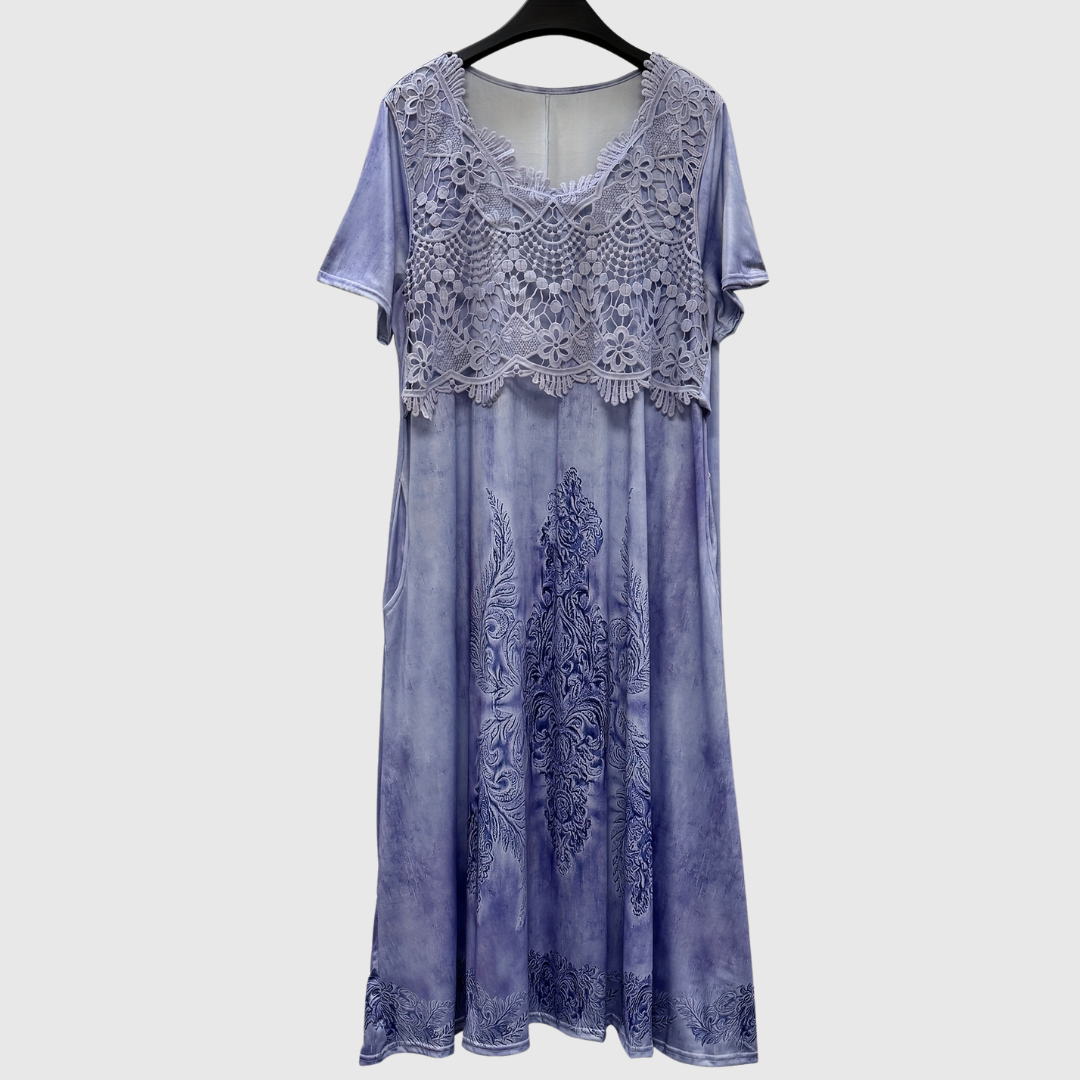 INDIGO | Robe midi florale élégante | Maya Deauville