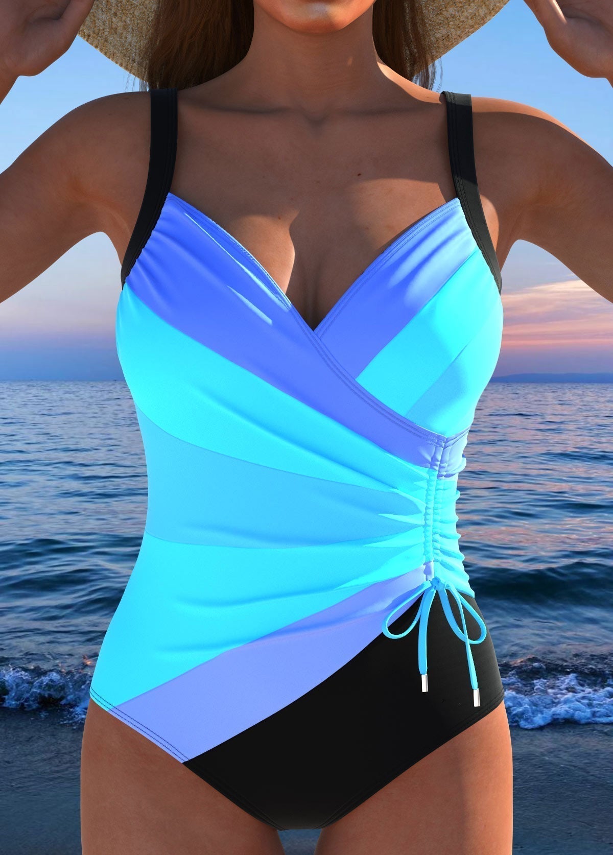 Maillot de bain surplice de luxe avec imprimé coloré | Maya Deauville