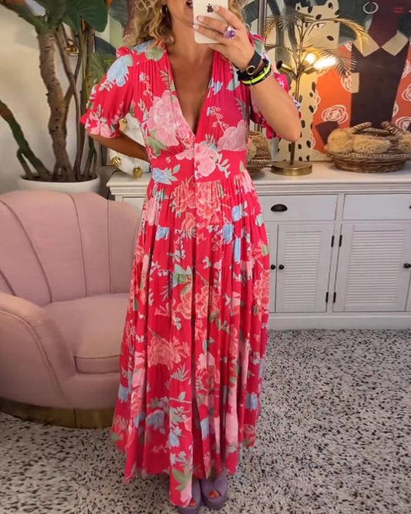 Floriana | Robe Florale Vibrante | Maya Deauville