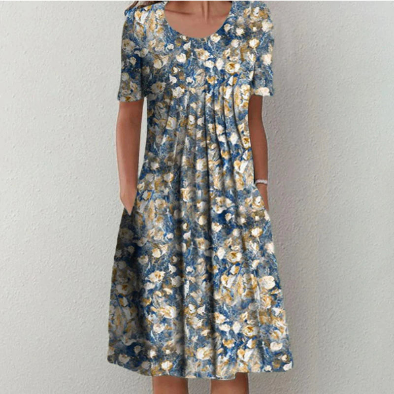 Hailey | Robe florale élégante et décontractée avec poches | Maya Deauville