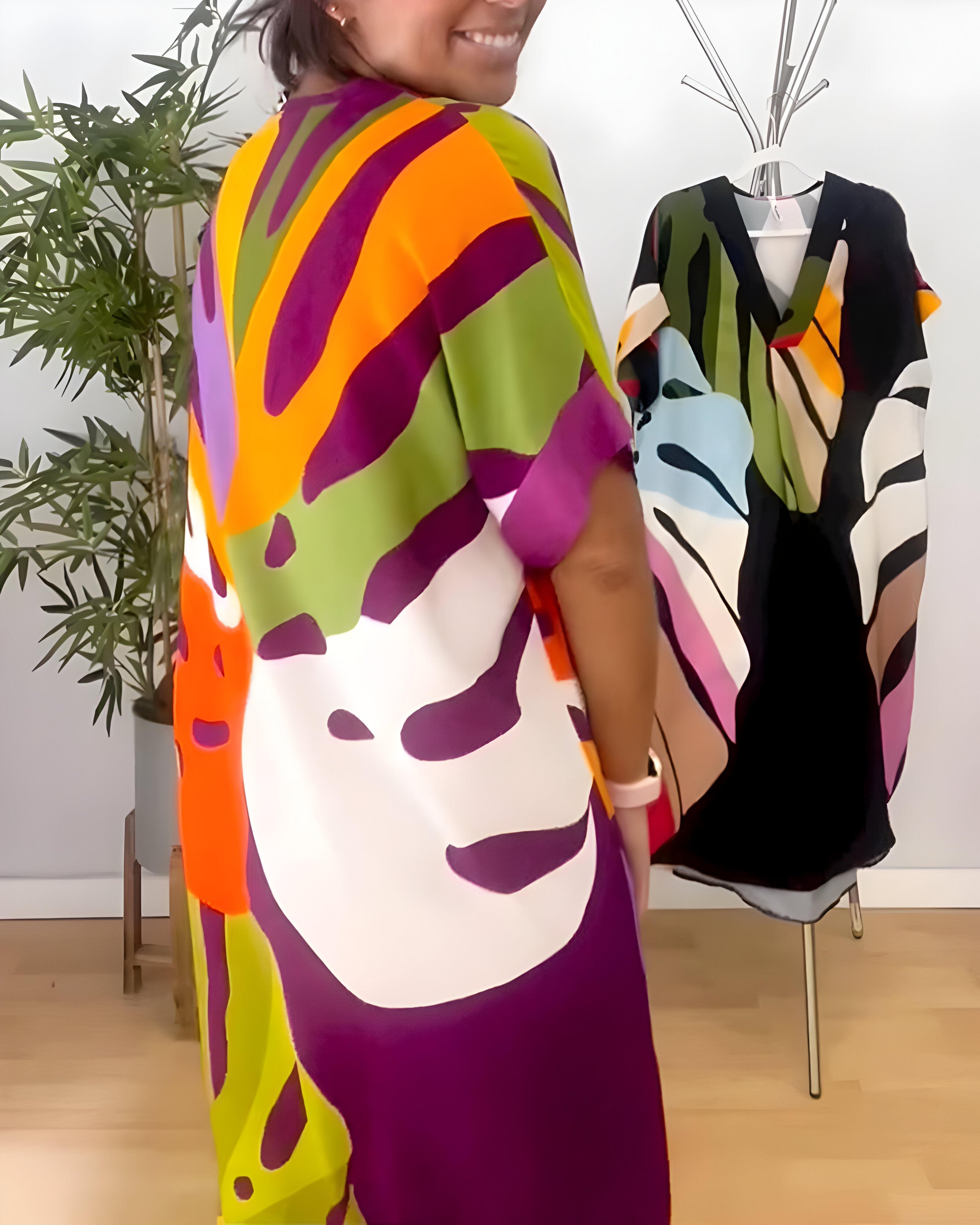 Rianna | Robe à Imprimé Abstrait | Maya Deauville