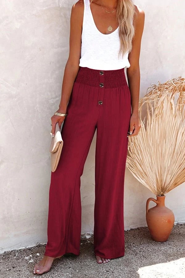 Riana | Pantalon Taille Haute Détendu | Maya Deauville